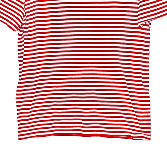Polo Ralph Lauren Red & White Striped Crewneck Shirt w/ Blue Collar Trim, Small - Picture 6 of 10